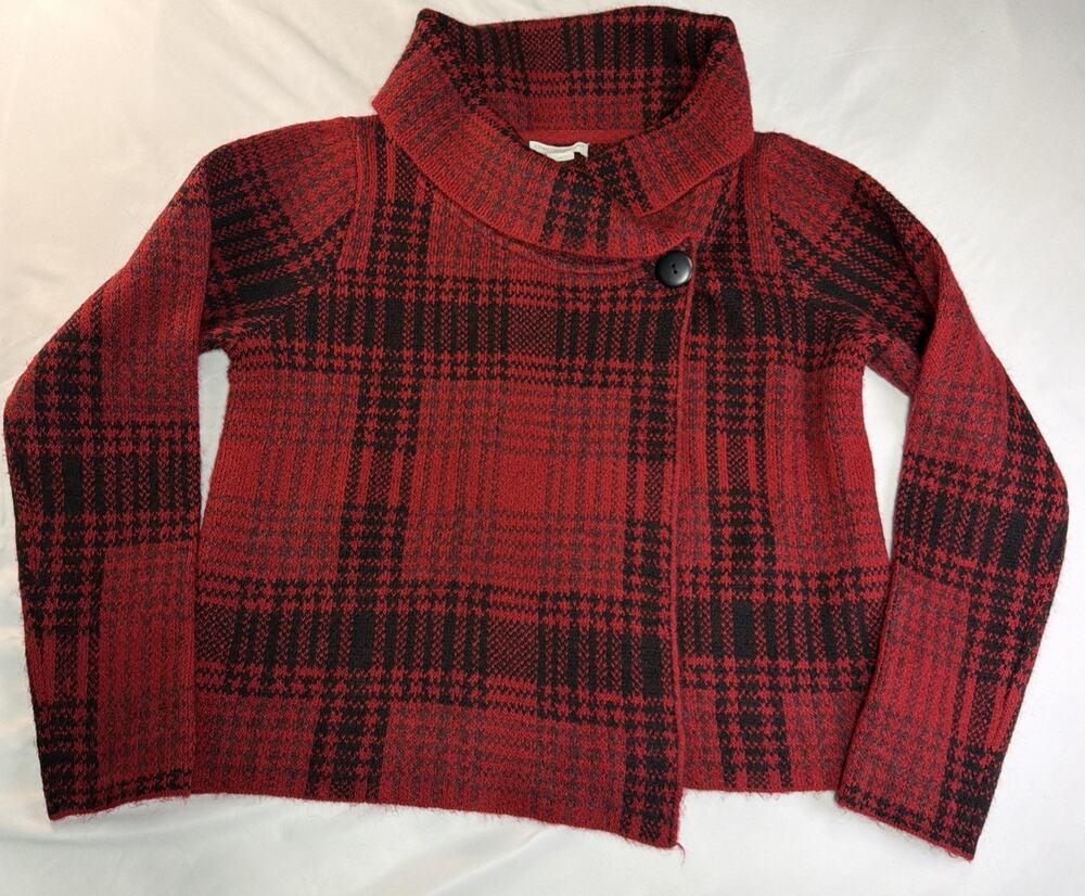 Christian Seriano Wool Blend Lagenlook Oversized Cowl Neck One Button Sweater-S